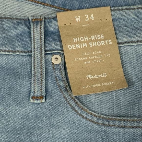 Madewell Womens denim shorts high rise Distressed 34 waist - Picture 4 of 16
